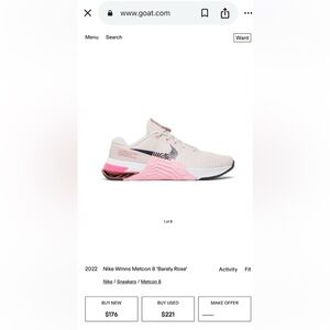 New Nike Metcon 8 in Barely Rose